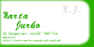 marta jurko business card